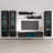 120" Modern Floating Wall Mounted Entertainment Center with 16-Color LED Lighting, High Gloss Finish-1939813256