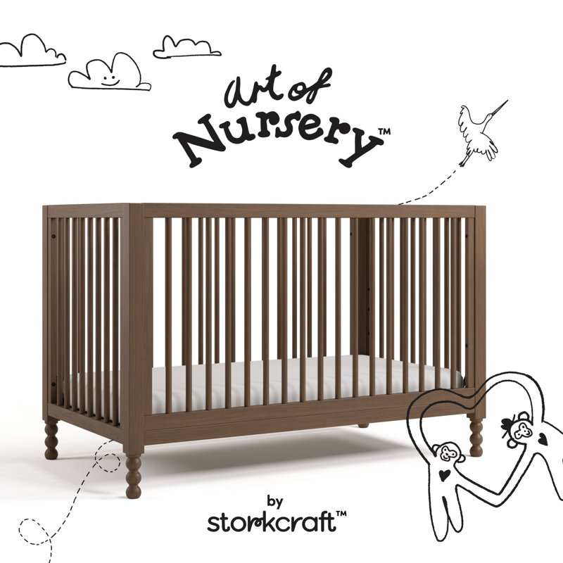 Rio 5-in-1 Convertible Crib with Toddler Guardrail, Hazelnut