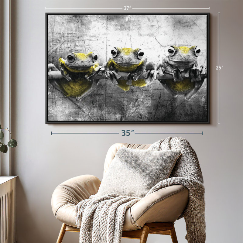 Tree Frogs Pop Canvas Print, 25" H x 37" W