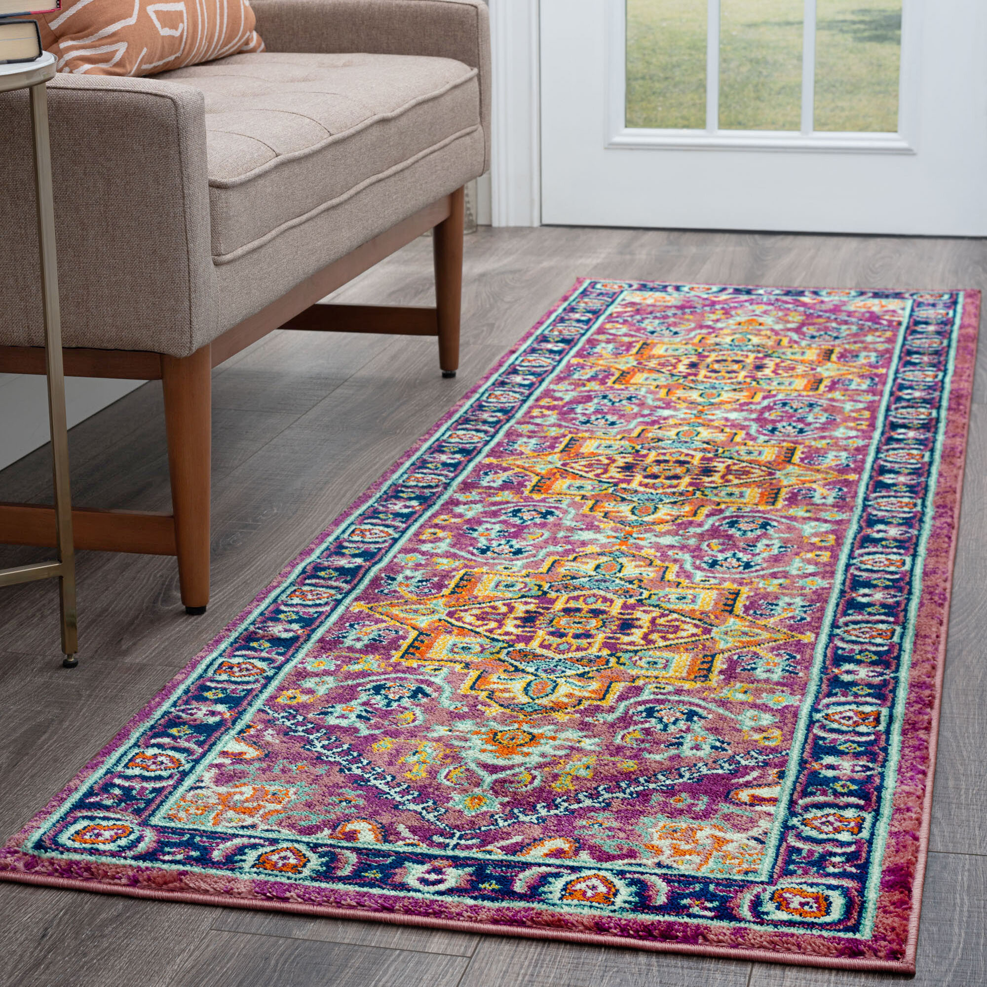 Bungalow Rose Depew Performance Purple/Gold/Blue Rug & Reviews - Wayfair  Canada