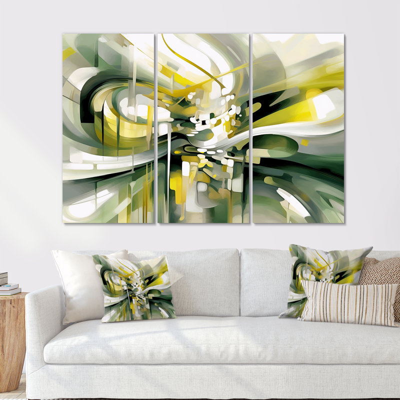 Dynamic Waveforms II - ensemble d'art mural scandinave, Toile tendue, H 32 po x l 48 po x P 1 po