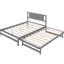 Lit plateforme gris avec lit gigogne réglable - Taille régulée en bois de pin-1719172624