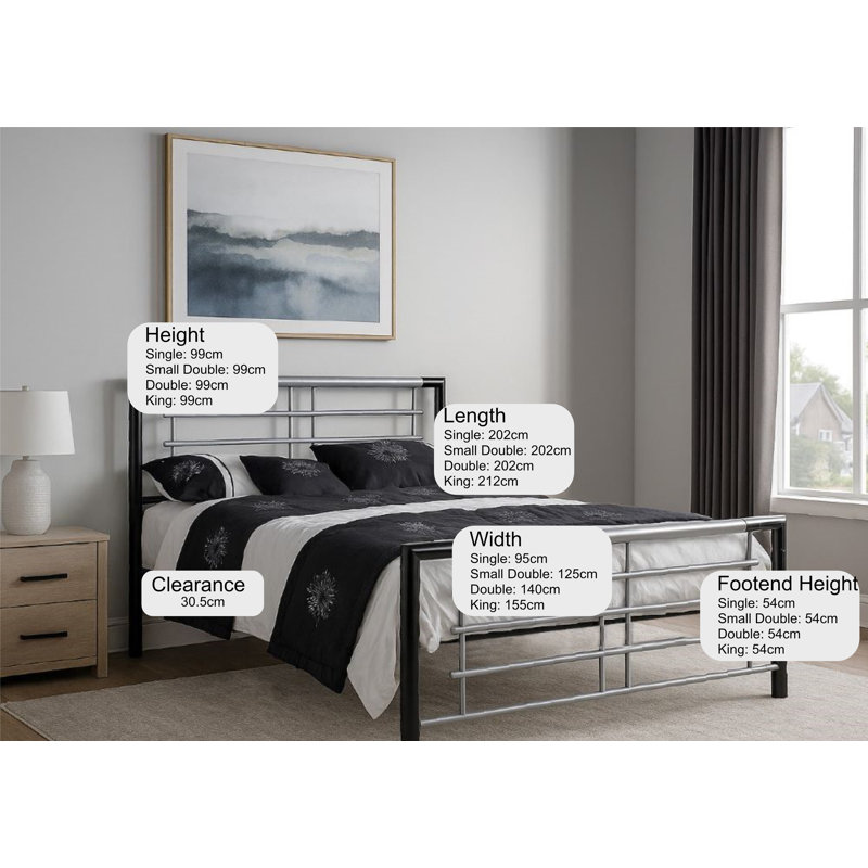 Kirke Metal Bed, Kingsize (5')