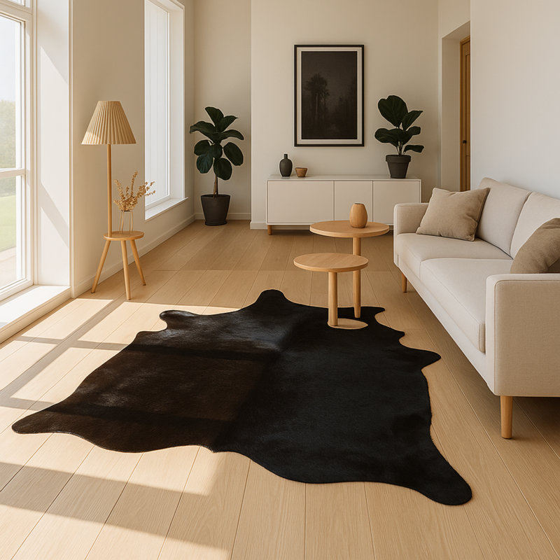 Cowhide Southwestern Indoor Rug, Square 5'