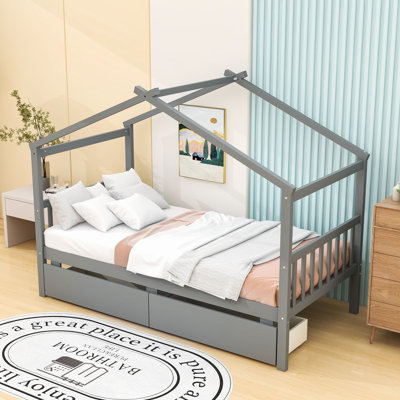 Souris Wood Daybed with 2 Big Drawers by Harper Orchard