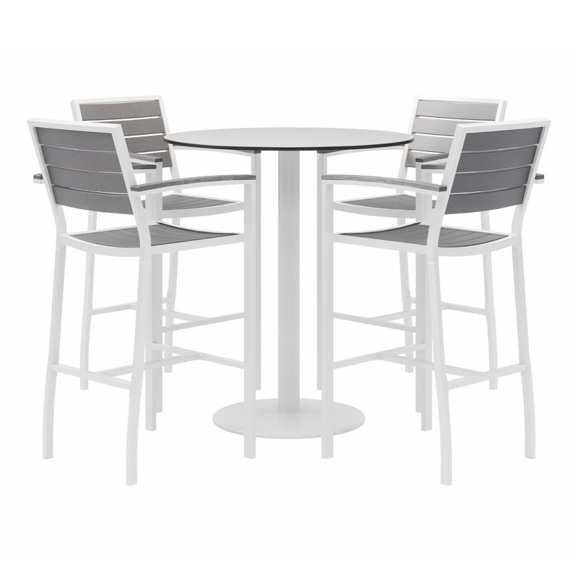 Table de pause en plastique / acrylique L 36 po Eveleen, Gris / blanc, 5