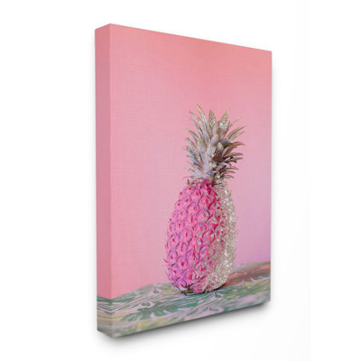 Impression d’art graphique sur toile de verdure rose glam Glitter