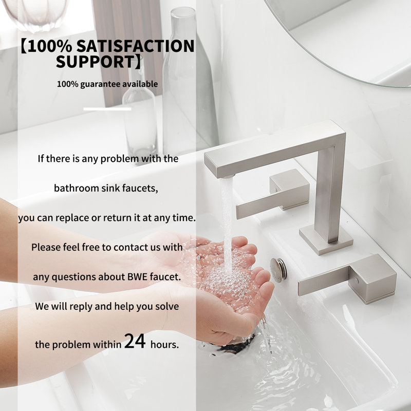 Widespread Double Handle Bathroom Faucet, Brushed Nickel