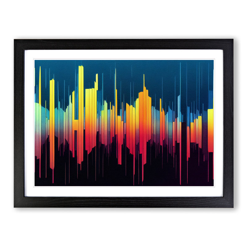 Electronic Audio Sound Bar Vol.3 Abstract - Single Picture Frame Print, Black , 46cm H x 64cm W x 2cm D