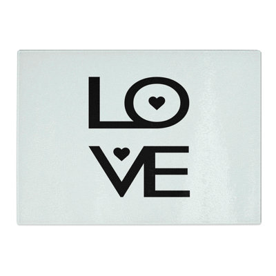 Love Heart Typography Chopping Board