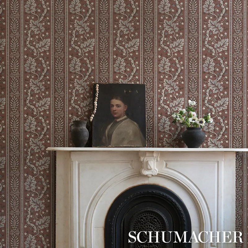 Richmond Striped Wallpaper Roll, Brown