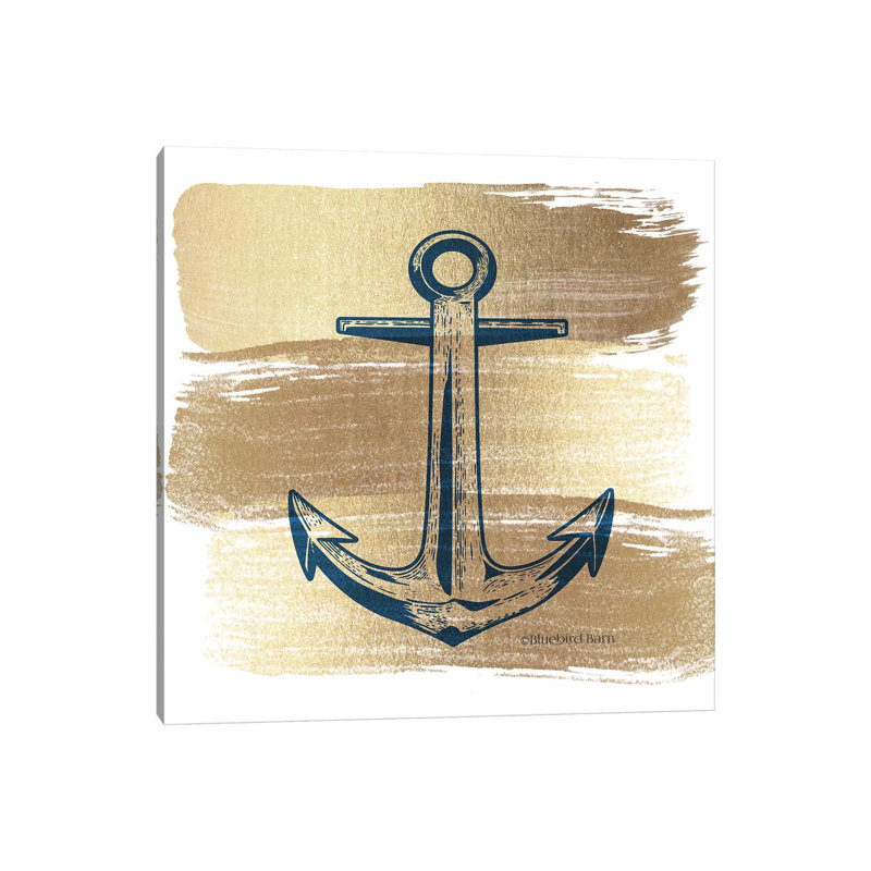Brushed Anchor by Bluebird Barn - Wrapped Canvas Painting, 45.72 cm H x 45.72 cm W x 1.91 cm D