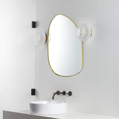 Bertlinde Asymmetrical Stainless Steel Framed Wall Mirror