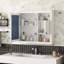 Armoire de salle de bain avec miroir, armoire à pharmacie murale avec 3 tablettes, armoire de rangement avec miroir