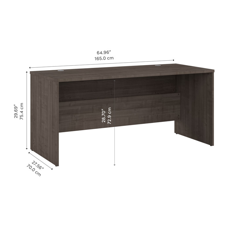 Areke 65W Desk Shell., Medium Gray Maple