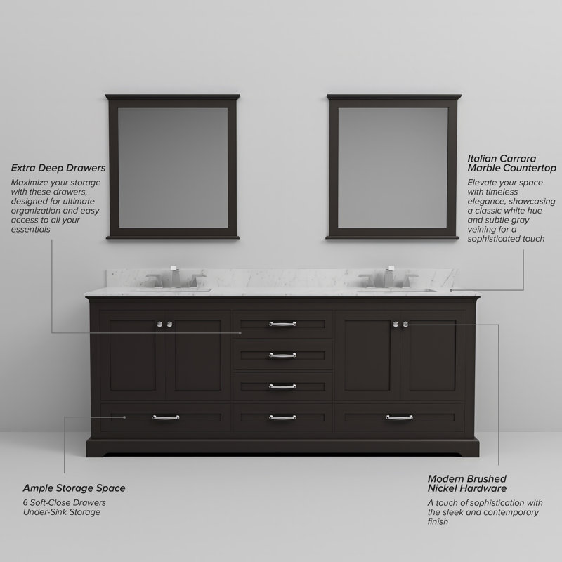 Dukes 80 in W x 22 in D Double Bath Vanity, Espresso
