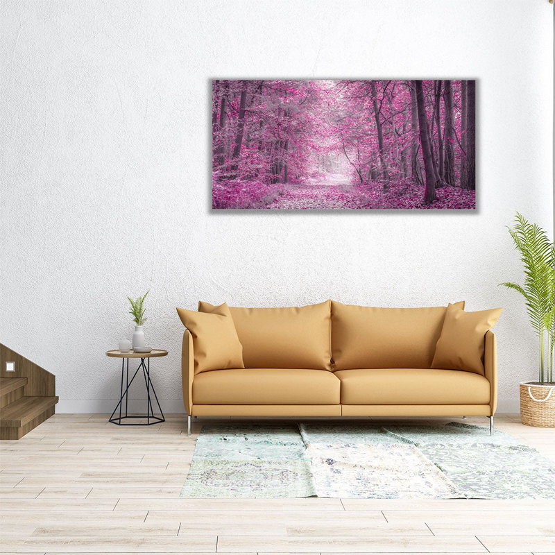 Pathway through Autumn Forest - Canvas Print Wall Art, 30" H x 60" W