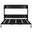 Grand lit escamotable pliant latéral de taille grand avec motif imprimé tendance, éclairage DEL sous le lit et prise USB intégrée - Design peu encombrant - noir-968816906-968816908