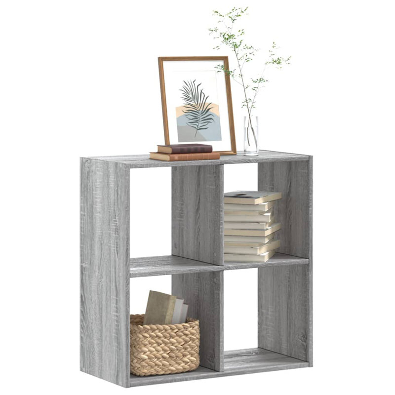 Selven 68.5cm H x 68.5cm W Bookcase, Grey Sonoma