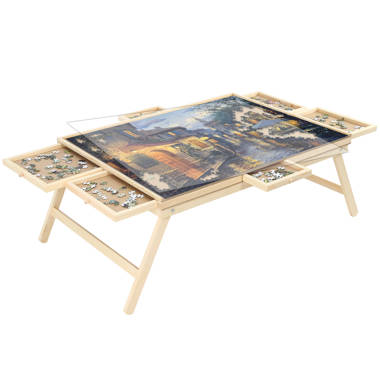 GaoMon Wooden Jigsaw Puzzle Board ,Rotating Puzzle Table