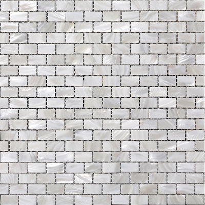 Carreau de mosaïque à joint en brique coquillage 0,5 po x 1 po SeaTile