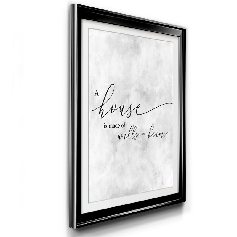 A House - Reproduction d'art textuel sur papier encadré, Noir, H 18,5 po x l 24,5 po x P 1,5 po