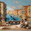 Papier peint Venise, canal et gondoles-1088341708-1088341811