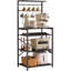 Kitchen Baker's Rack, Microwave Oven Stand With Storage Shelves, Industrial Coffee Bar Station, With Adjustable Wine Holders And S-Hooks, Metal Frame-1486736315
