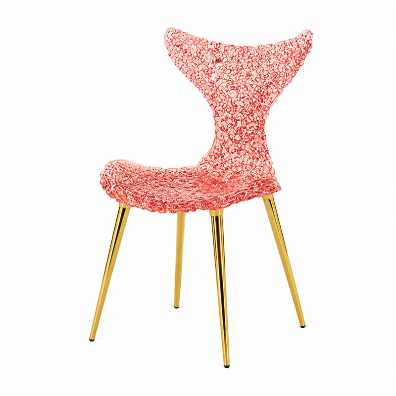 Stitch Wing Back Parsons Chair Dining Chair, Pastel Pink, Black