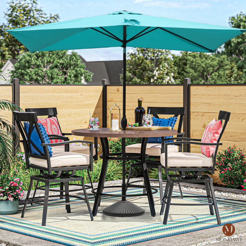 Mossas 120'' x 79'' Rectangular Market Umbrella, Lake Blue