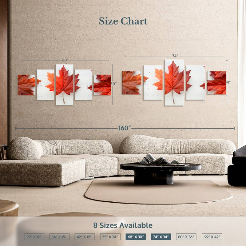Maple Leaf, 34" H x 74" W