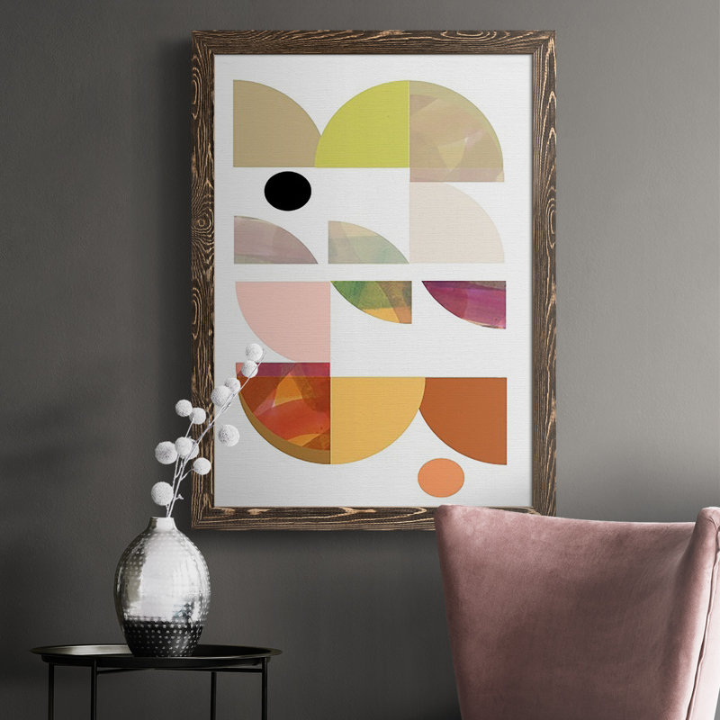 Dorset Shapes III, reproduction d'art encadrée, H 37,5 po x l 27,5 po, Toile avec cadre noyer, Pas de tapis