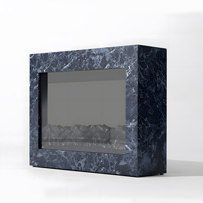 Bulgari-style simulated fire solid wood decorative fireplace