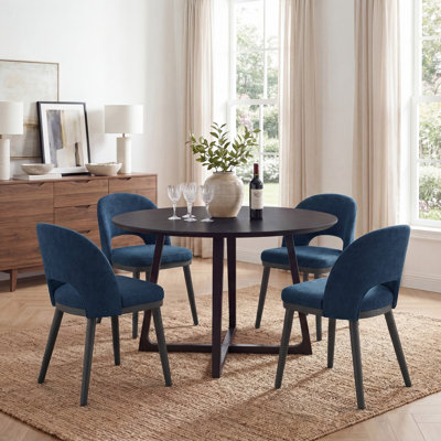 Chaises de salle à manger rembourrées modernes avec pieds en bois 18,5 "H