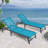 Assemble-Free Chaise Lounge Outdoor, Aluminum Outdoor Chaise Lounge Set of 2 , Patio Lounger Poolside Lay Flat Sunbathing Adjustable Backrest Pool Lounge Chair-48328151