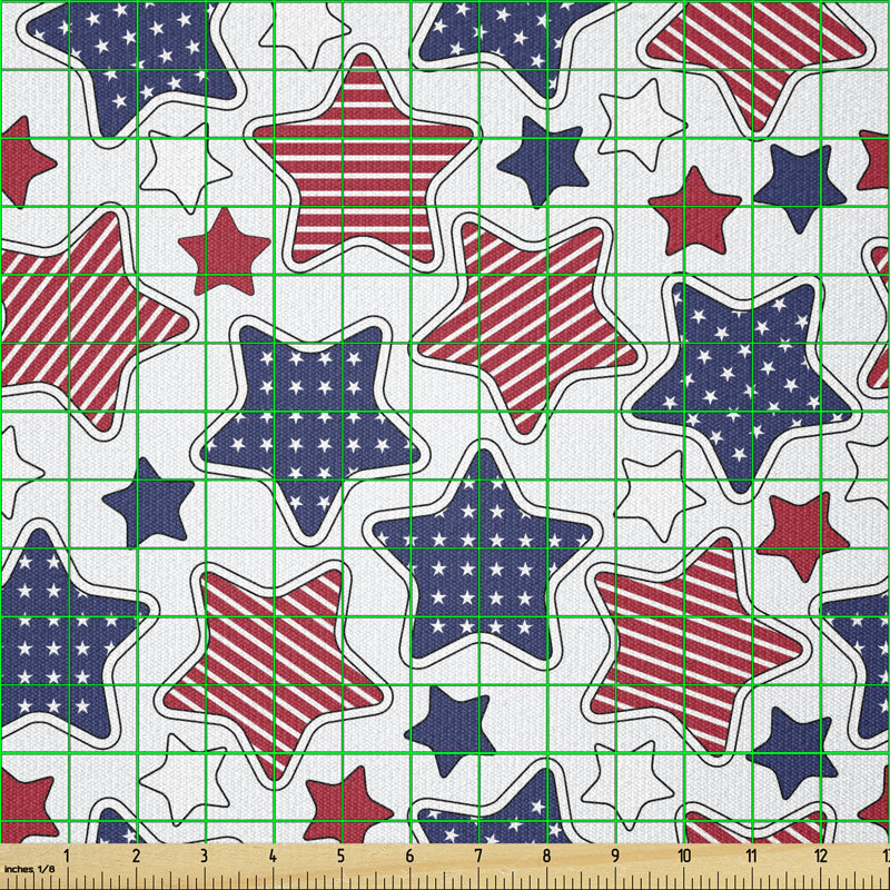 Destinii Big Star with American Flag Featured Inner Lines Multi-Purpose Fabric