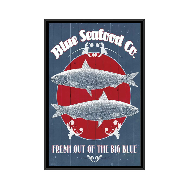 « de mer co. iv », impression sur toile, H 26 po x l 18 po x P 1,5 po, Toile avec cadre noir, Pas de tapis