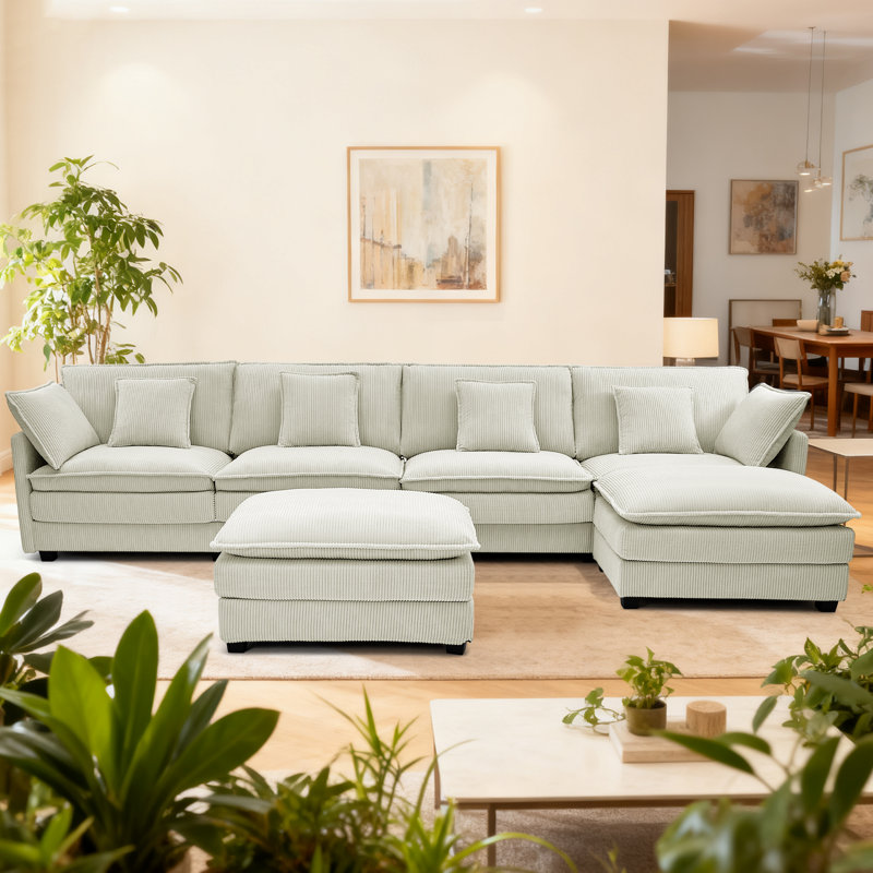 Canapé modulaire Modern, Velours côtelé beige