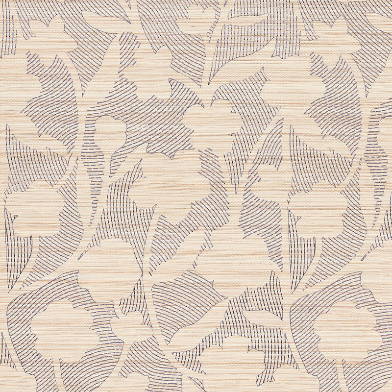 Kantha Embroidered Flower Sisal Wallpaper