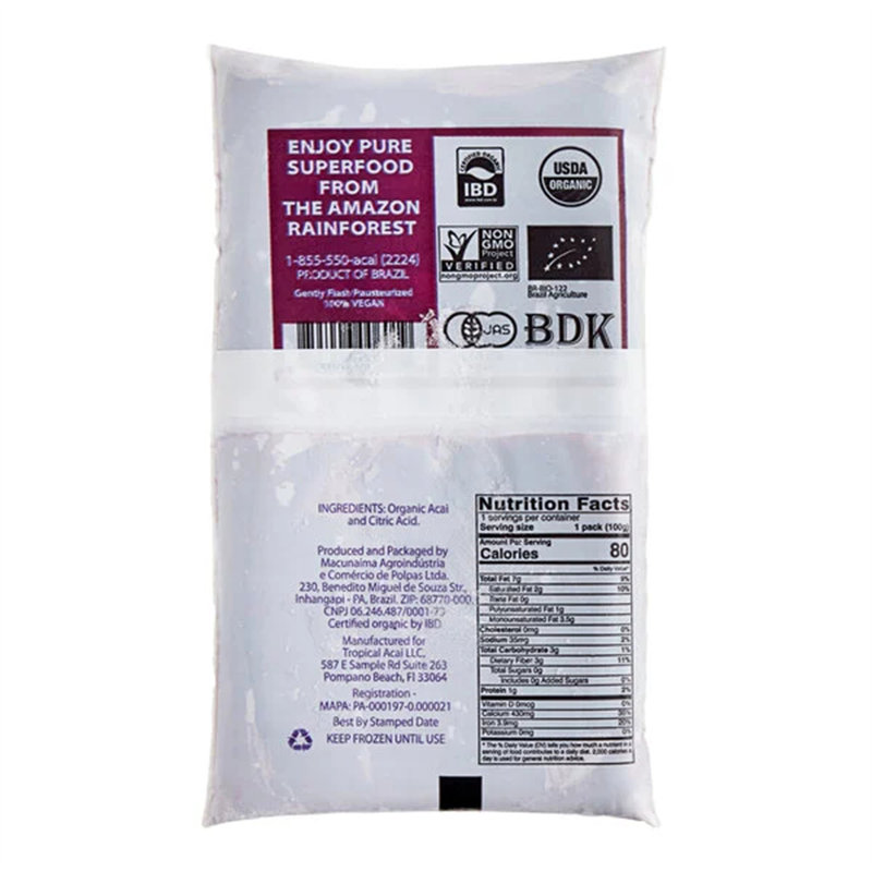 Mélangeur d'açaï tropical non sucré 3,5 oz. - 60 / caisse 877TROP601