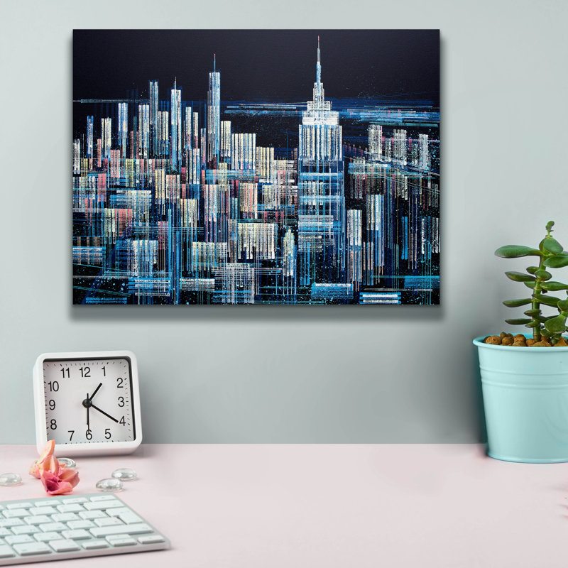 «Manhattan At Midnight» par Marc Todd, H 12 po x l 16 po x P 0,75 po