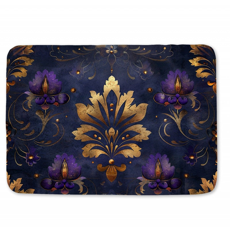 Colandra Microfiber / Microsuede Non-Slip Bath Mat, 17"W x 24"L