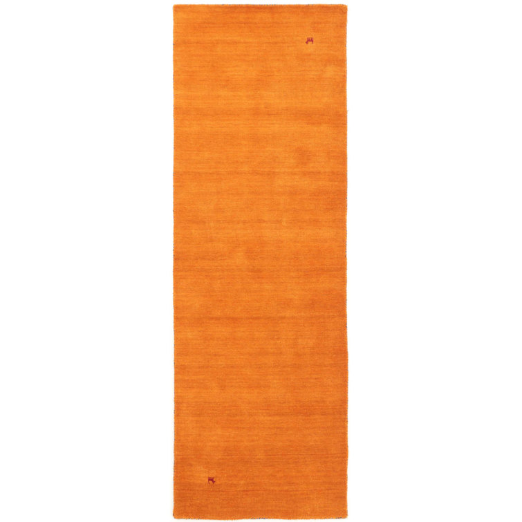 Handwoven Wool Gabbeh Uni Orange Rug
