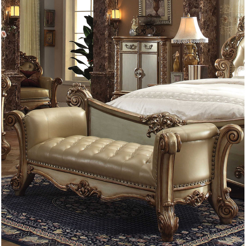 Carlene Upholstered Bench, Bone