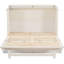 Lit double, blanc brossé. Augmentez l'espace avec les grands tiroirs et les prises de courant. Roulement robuste de 450 lb. Devant chic rayé. Espace de rangement organisé. Option de chargement sans effort. Matelas non-121098418-121098419