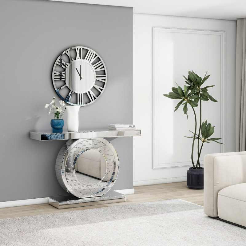 120Cm Console Table and Mirror Set