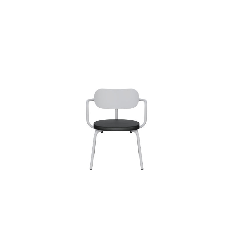 Méridienne d'extérieur Khylia, Noir, Aluminium blanc