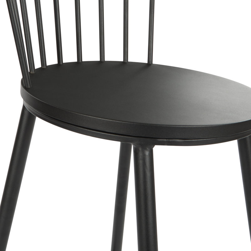 Lincoln Black Metal Spindle Back Counter Stool