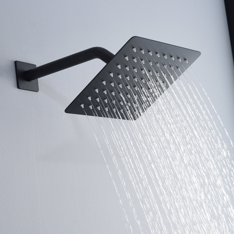 Matte Black Multi-Head Wall-Mounted Shower System with Handheld