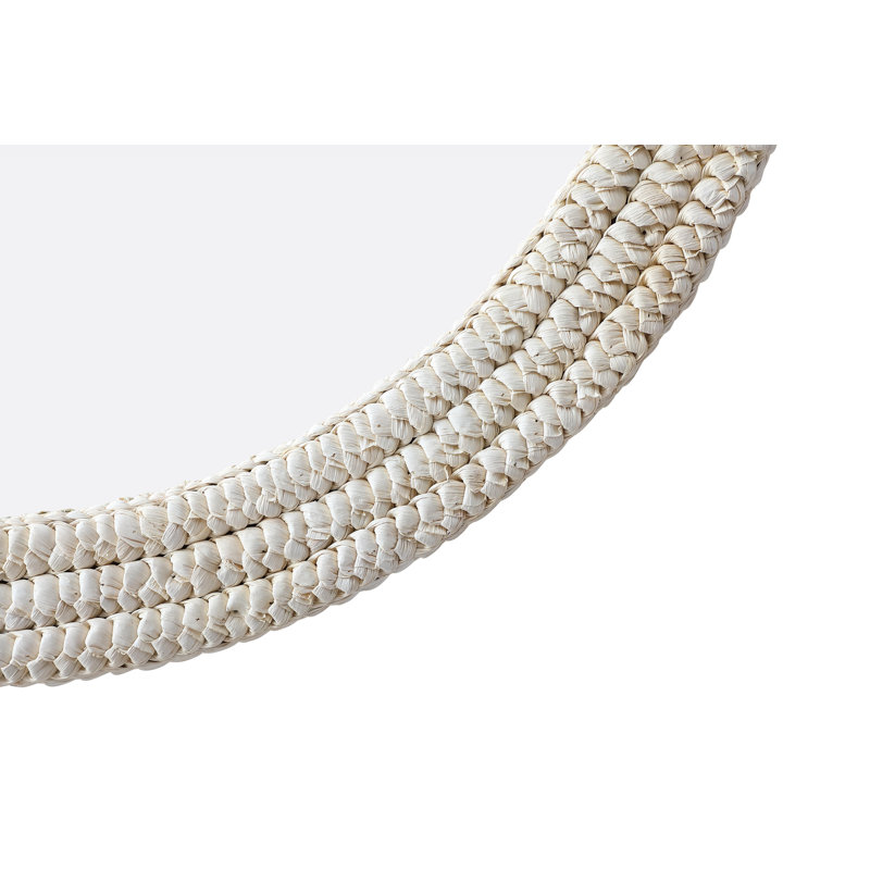 Oval Cornhusk Mirror in Linen White, 36" x 36"